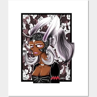 glam fran in bunny magical cosplay art in ecopop floral design Posters and Art